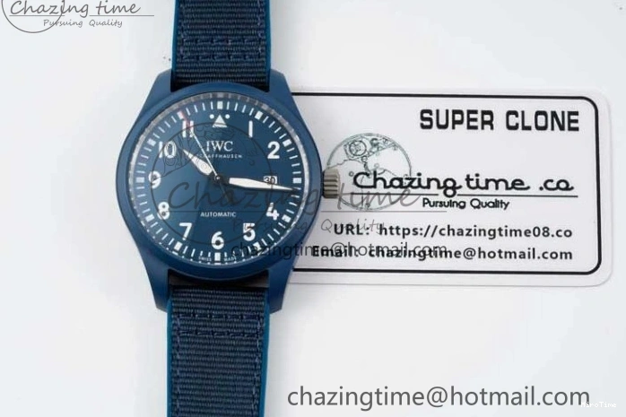 MIROTIME 0209 Mark XVIII IW328101 Blue Ceramic M+F 1:1 Best Edition Blue Dial on Blue Nylon Strap A Efficient 7066